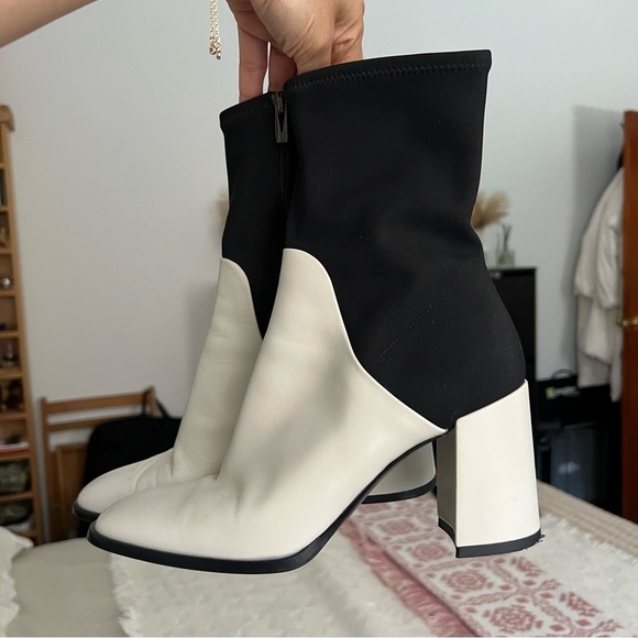 Via Spiga Devon Leather and Stretch Sock Boots - size 37.5. Made in Italy - Picture 2 of 8